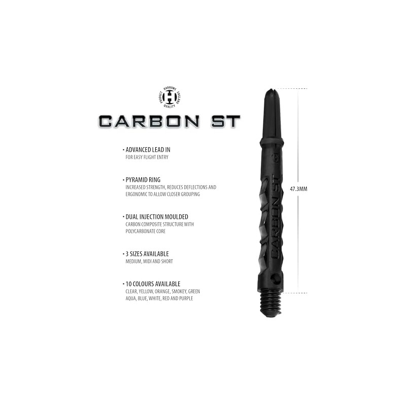 Harrows Darts 3 Sets Carbon ST Dart Shafts - Total