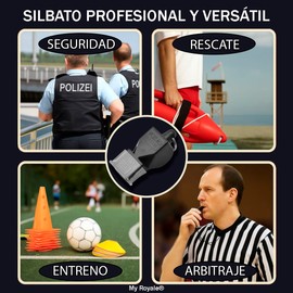 My Royale® - Professional Referee Sylbate 2pcs Whistles for Football Coaches Basketball Volleyball Lifeguard Fox 40 Classic Professional Fox Whistle for Outdoor Sport Pavilion