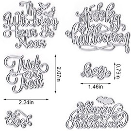 ALIBBON Halloween Words Die Cuts for Card Making and Scrapbooking, Trick or Treat Words Cutting Dies Metal Template Molds, Bats Die Cuts for DIY Photo Album Paper Embossing Card Making Decoration