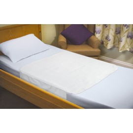 1 x Easy Care Solutions | Washable Bed Pad Protector | with Tucks/Flaps | 85 cm x 90 cm | 3 litres Absorbency| Reusable White Bed Pads | Pack of 1