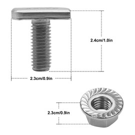 ALLY-MAGIC Hammer Head Screws Set, M8 x 20 mm Hammer Head Screws, T Screws with Locking Tooth Nuts, Flange Nuts M8 Screws for PV Solar Mounting Rails Photovoltaic Greenhouse E21-TXLSLM