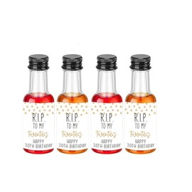 30th Birthday Decorations for Her Him, Rip to My 20s Birthday Stickers Mini Wine Champagne Bottle Labels Decorations Happy 30th Birthday Party Favors Sticker, Funny Party Supplies for Women Men (gold)