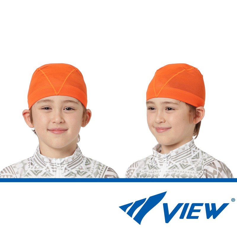 VIEW Swim Mesh Cap School Swimming Cap Swim Cap Orange