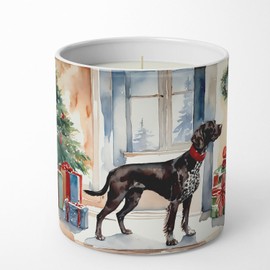 Caroline's Treasures German Shorthaired Pointer Cozy Christmas Decorative Soy Candle Nature Soy Wax Essential Oil Home Decor Ideal for Bedroom Kitchen Bath Office Gift, 10 oz