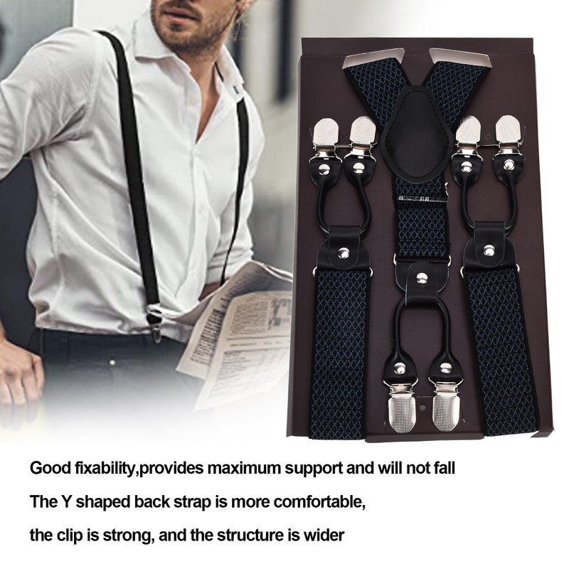 Mens Suspenders Strong Fixability Adjustable Beautiful Practical Fashionable Metal Clip