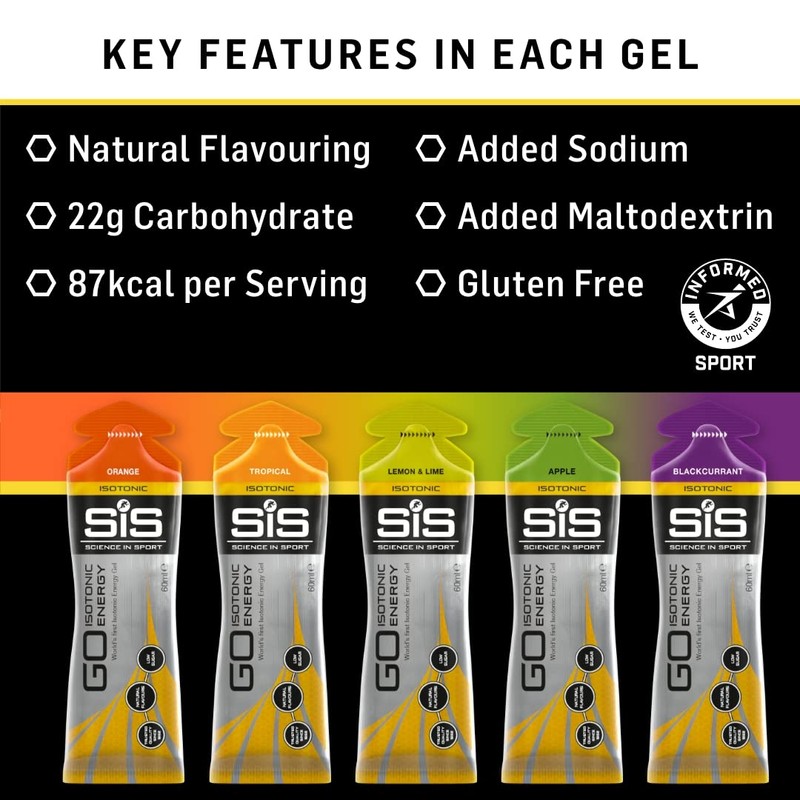 Science In Sport GO Isotonic Energy Gels, Running Gels with