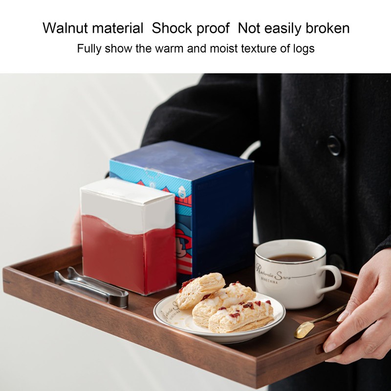 Tea Tray Walnut Material Nontoxic Environmental Protection Breakfast Tray for