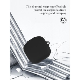 Case for SHOKZ New OpenFit 2 Open-Ear Headphones Earbuds,Soft Protective,BOVUGAC Silicone Case Cover with Keychain & Cleaning Kit & Lanyard for SHOKZ New OpenFit 2 Earbuds-Black