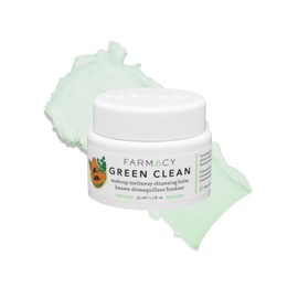 Farmacy Makeup Remover Cleansing Balm - Green Clean Waterproof Makeup Remover Balm + Oil Cleanser for Face - Gently Melts Make Up + SPF - Hydrates + Softens Skin with Super Greens + Papaya (50ml)