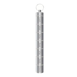Mebix TRD Pastillero Semanal de Llavero 7 Días | Organizador Portátil Hermético Tubular de Aluminio | Compartimentos Ajustables Resistentes al Agua | Plata