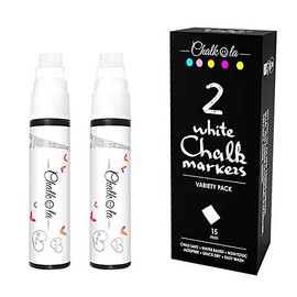 Metallic Chalk Markers (8 Pack) Liquid Chalk Pens - for Blackboards, Chalkboard, Bistro Menu, Window - Wet Wipe Erasable - 15mm Jumbo Nib