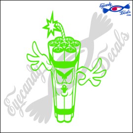 Eyecandy Decals Fireworks Dynomite Man Skinny 6 INCH Decal Sticker Lime Green