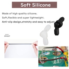 OPUGIT Soft Silicone Eyeglasses Temple Tips Sleeve Retainer,Anti-Slip Elastic Comfort Glasses Retainers For Spectacle Sunglasses Reading Glasses Eyewear,6 pairs （3 black+3 White）