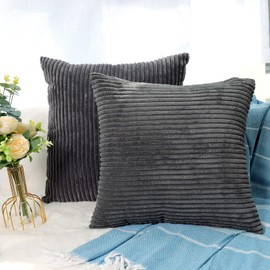 CALIYO Cushion Cover Corduroy Plain Set of 2 Cushion Covers 40 x 40 cm Cushion Covers for Decorative Cushions Sofa Cushion Couch Cushion in Many Colours