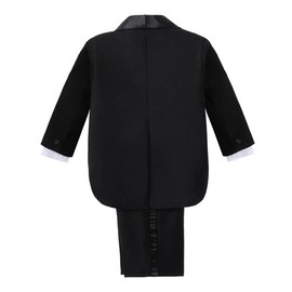 Dressy Daisy Esmoquin Smoking Negro para Bebe niño, Conjunto de 5 Piezas de Traje de Vestir Formal para Boda, Ceremonia, Fiesta, Talla 6 Meses