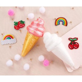 Genie Crafts 12-Pack Ice Cream Shaped Craft Foam for DIY Art, White Polystyrene Foam, 6x2.5"