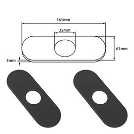 2Pcs 6inch Stainless Steel Faucet Plate;Oval Faucet Base Plate Hole Cover;Faucet Base Plate for Kitchen & Bathroom Black