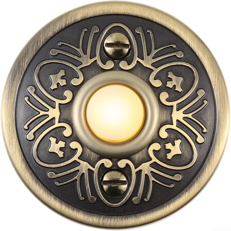 Doorbell Push Button, Bronze Lighted Doorbell Button Wall Mount Door