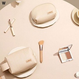 Cosmetic pouch vs. square travel storage organization pouch pink