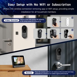 Wireless Video Doorbell Camera with 4.3 Inch IPS Display, 1080P HD Viewing, 170 Degree Wide Angle, Night Vision, Two Way Audio and IP65 Weather Resistant, No Monthly Fee Smart Doorbell for Home
