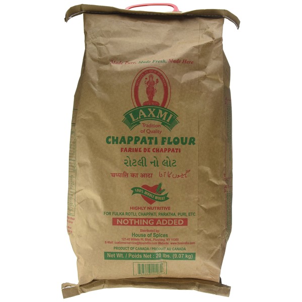 Laxmi Brand All-Natural Chappati Flour, 20lb