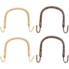 WADY 4pcs Rattan Metal Teapot Handle Teapot Handle Tea Jug Handle Water Kettle Handle Teapot Lifting Handle Bendable Teapot Ceramic Old Fashioned Pot Accessories (Beige and Brown)