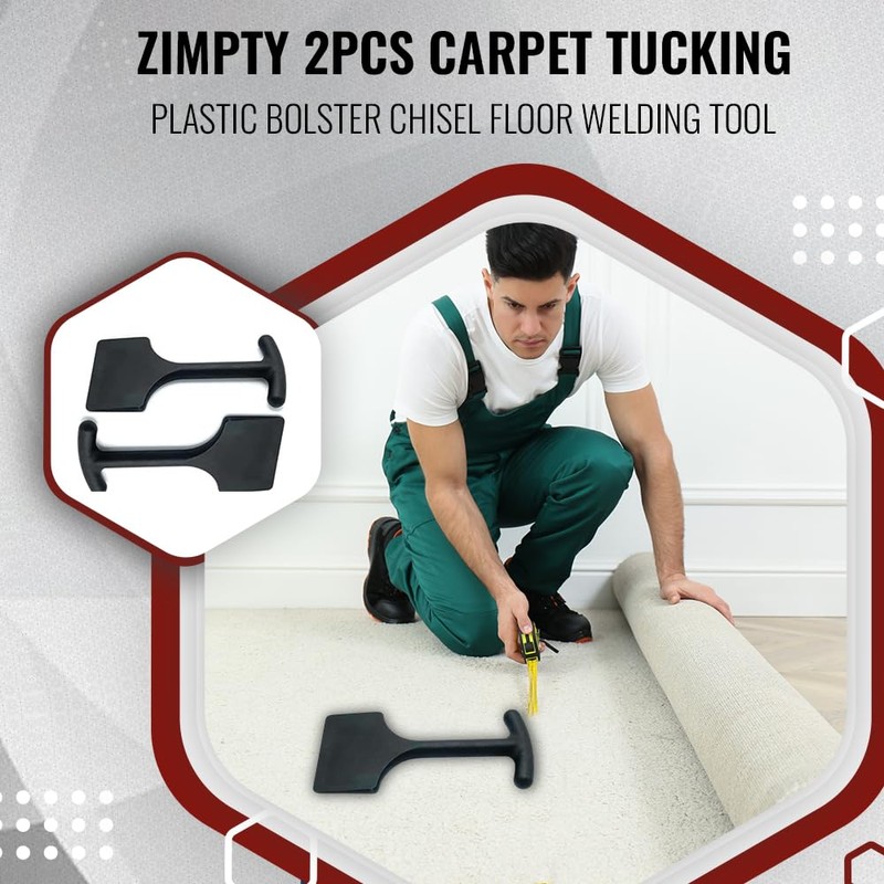 Zimpty 55-183 2PCS Carpet Tucking Hand-held Tucker Tool Plastic Bolster