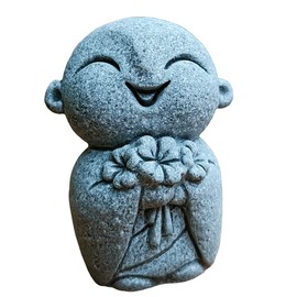 livelyfish Mini Monk Statue Japanese Buddha Figurine Praying Monk Statues Sandstone Happy/Smiling Ornament for Fish Tank Aquarium Home Decoration (B)