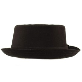 Men's Everyday Cotton All Season Porkpie Boater Derby Fedora Sun Hat S/M Black