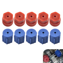 SLIMI 10 PCS Air Conditioning Pressure Caps, R134a AC High & Low Pressure Port Caps, R134a Leak-proof Air Conditioning Valve Cover Replacement, Universal for Most Cars (Blue & Red)