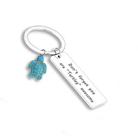 Nfyxcaz Sea Turtle Gifts Turtle Lover Keychain Turtle Inspirational Keychain for Daughter Son Birthday Christmas Graduation Gifts for Friends