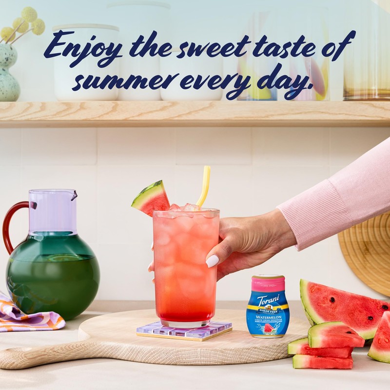 Torani Sugar Free Watermelon Liquid Drink Enhancer, Water Flavoring 2-Pack,