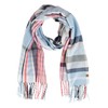 camel active Women's Fine Woven Scarf with Checked Pattern, navy