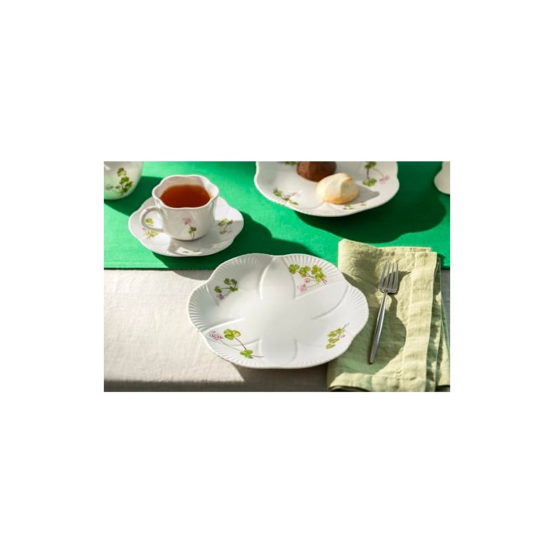 Gracie China Shop Julia's Clover Garden Shamrock Fine Porcelain Scalloped
