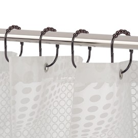 Shower Curtain Rings and Hooks 12 Pcs Stainless Steel Curtain Rings Sliding Hanging Rings Suitable for Curtains and Shower Curtains Bronze Color