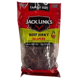 JACK LINK'S NEW FAMILY SIZE JACK LINKS BEEF JERKY JALAPENO FLAVOR MEAT SNACK 10 OZ BAG