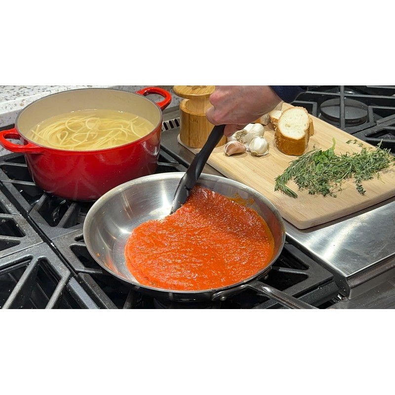 Silicone Spatula ONE Mixer Beater Scraper and Spatula, Cherry Red