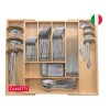 Zanetti - Bandeja Para Cubiertos Expandible - 8 Compartimentos - 100% Bambú