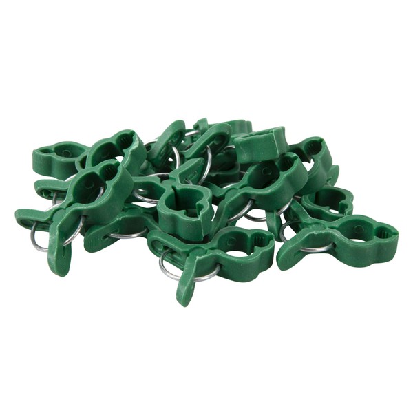 Windhager 07469 Mini Plant Clips, Plant Attachment, Plant Holder, Flower Clips, Orchid Clips, Trellis Clips, Pack of 15, Green