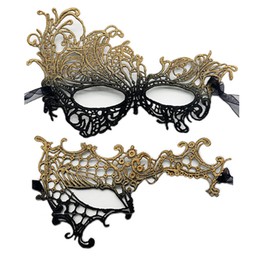 TFTSR Masquerade Masks for Women Couples,Men Mardi Gras Mask,Girls Black Gold Lace Eyes Costume,Adults Venetian Party Dress