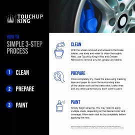 Touch Up Paint Blue 2K Aerosol Brake Caliper Paint Hi-Temp Resistance Made in USA