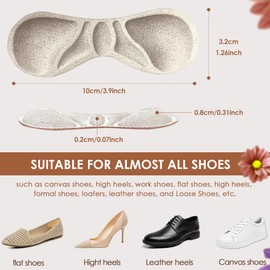 Premium Heel Inserts for Women - Heel Cushion Pads, Heel Pads for Shoe That are Too Big, Blister Protection & Comfort Insoles for Heels, Heel Grips & Liners (4 Pairs)