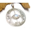 Silver Moonstone Pendant "Avalon" Design Made of Sterling Silver with