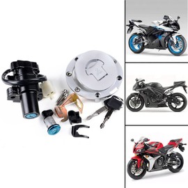 Anzios Compatible with Honda CBR1000RR CBR600RR Ignition Switch Seat Lock Key Fuel Gas Tank Cap Cover Motorcycle Ignition Switch Lock Set
