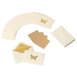 Papyrus Tarjetas en blanco con sobres, mariposa dorada (16 unidades)