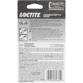 Loctite Super Glue Liquid Longneck Bottle, Clear, 0.35 fl oz Bottle, 2 Pack - Superglue for Plastic, Wood, Metal, Crafts & Repair, Cyanoacrylate Adhesive Instant Glue, Quick Dry