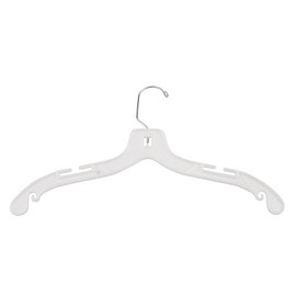 NAHANCO 1405 Plastic Dress Hanger, Jumbo Weight, 17", White (Pack of 100)
