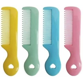 Tustao Pack Of 4 Round Tip Bristles Baby Cute Comb Baby Grooming For Sensitive Scalp Skin, for Nursery Newborn Infant Girl Boy Kids Comb Baby