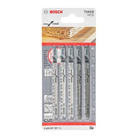 Bosch Hoja de calar Clean for wood 5 piezas T101D