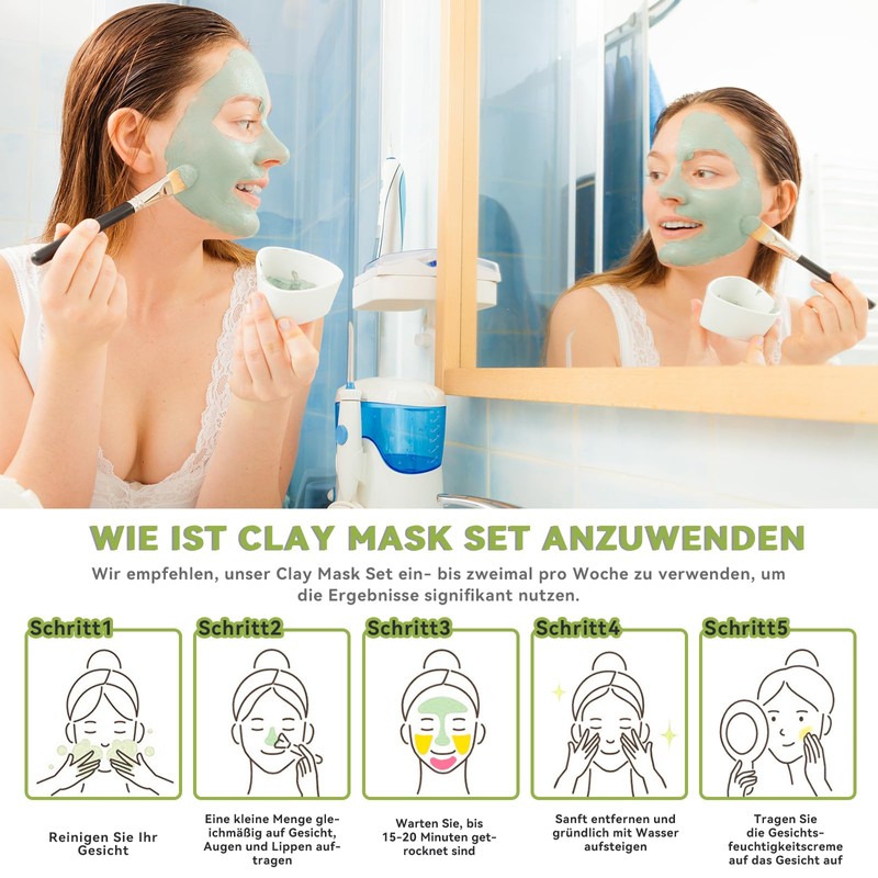 ANAiRUi Face Mask Set: Green Tomato Clay Mask + Turmeric